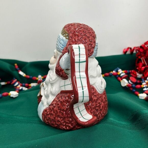 Vintage Avon Tea Pot Red Ceramic Handpainted St. Nicholas Santa Claus Bone China - Picture 8 of 12